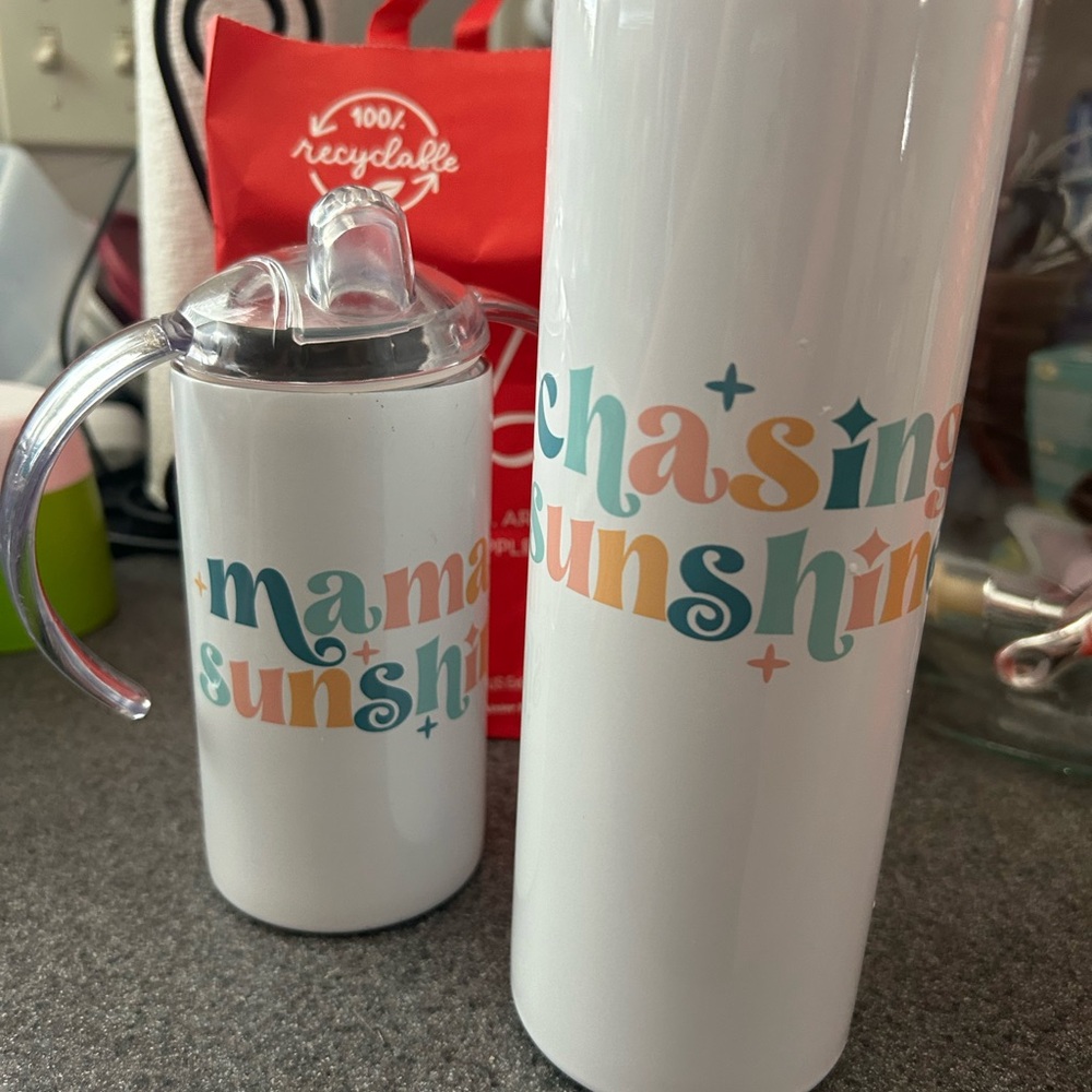 Chasing Sunshine White Tumbler Mama & Mini Set